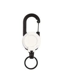 Backpack Carabiner Plastic Retractable Pull Badge Reel, Color: White- Fiber Rope