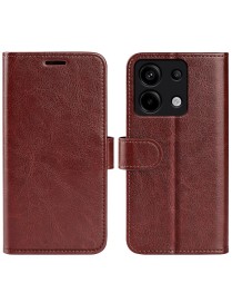 For Xiaomi Redmi Note 13 Pro R64 Texture Horizontal Flip Leather Phone Case(Brown)