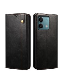For Xiaomi Redmi Note 13 Oil Wax Crazy Horse Texture Leather Phone Case(Black)