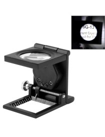 Mini Desk Style 10x Magnification Loupe Metal Antique Magnifier(Black)