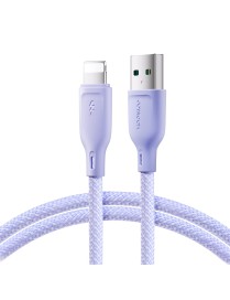 JOYROOM SA34-AL3 3A USB to 8 Pin Fast Charge Data Cable, Length: 1m(Purple)