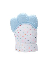 Baby Teething Gloves Anti-bite Silicone Teething Ring Toys(Blue)