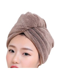 Womens Magic Quick Dry Bath Hair Drying Towel Cap Bathing Tool(Brown)