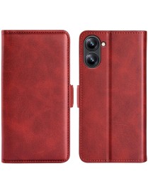 For Realme 10 4G Dual-side Magnetic Buckle Horizontal Flip Leather Phone Case(Red)