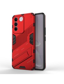 For vivo S16e 5G Punk Armor 2 in 1 PC + TPU Shockproof Phone Case with Invisible Holder(Red)