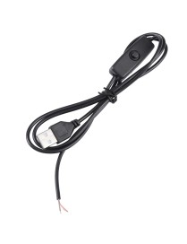 1m USB DC Cable with Switch(Black)