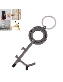 2 PCS EDC Door Opener Non-Contact Press Elevator Protection Keychain Pendant, Specification: OPP Packaging(Pearl Color)