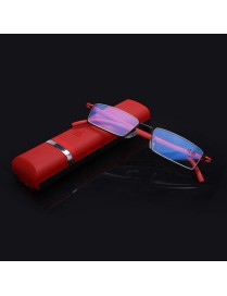 Lightweight Anti-blue Light Presbyopic Glasses Senior Clear Glasses With Case, Degree: 2.50(Red)