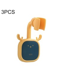 3 PCS SM010 Cute Punch-Free Universal Head Shower Bracket Bathroom Bracket Shower Nozzle Adjustable Fixed Frame(Blue Yellow)