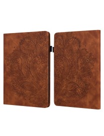For Amazon Kindle Parperwhite 6 2022 Peacock Embossed Pattern Leather Tablet Case(Brown)