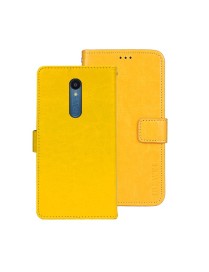 For Sharp Rouvo V idewei Crazy Horse Texture Leather Phone Case with Holder(Yellow)