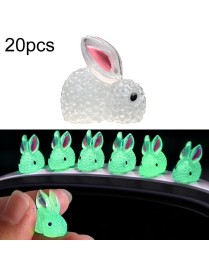 20pcs Small Car Luminous Rabbit Ornament Car Interior Decoration Supplies