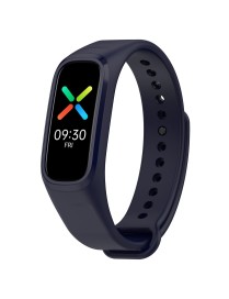For OPPO Band Vitality Edition Waterproof Sweatproof Solid Color Watch Band(Dark Blue)