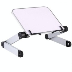 Adjustable Reading Book Bracket Foldable Aluminum Lap Desk Stand, Style:Two sections(White)