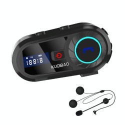 KUQIBAO Motorcycle Helmet Waterproof Bluetooth Headset With Screen(Hard Microphone)