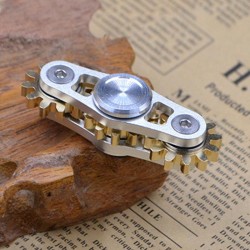 Three Gear Linkage Pure Copper Fidget Spinner Decompression Toy, Colour:Silver