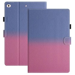 For iPad mini 5 / 4 / 3 / 2 / 1 Stitching Gradient Leather Tablet Case(Blue Rose)