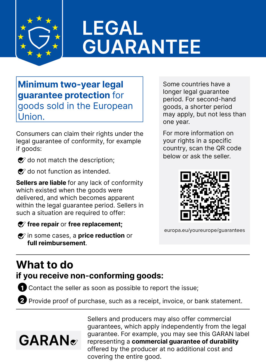 Official EU legal guarantee notice
