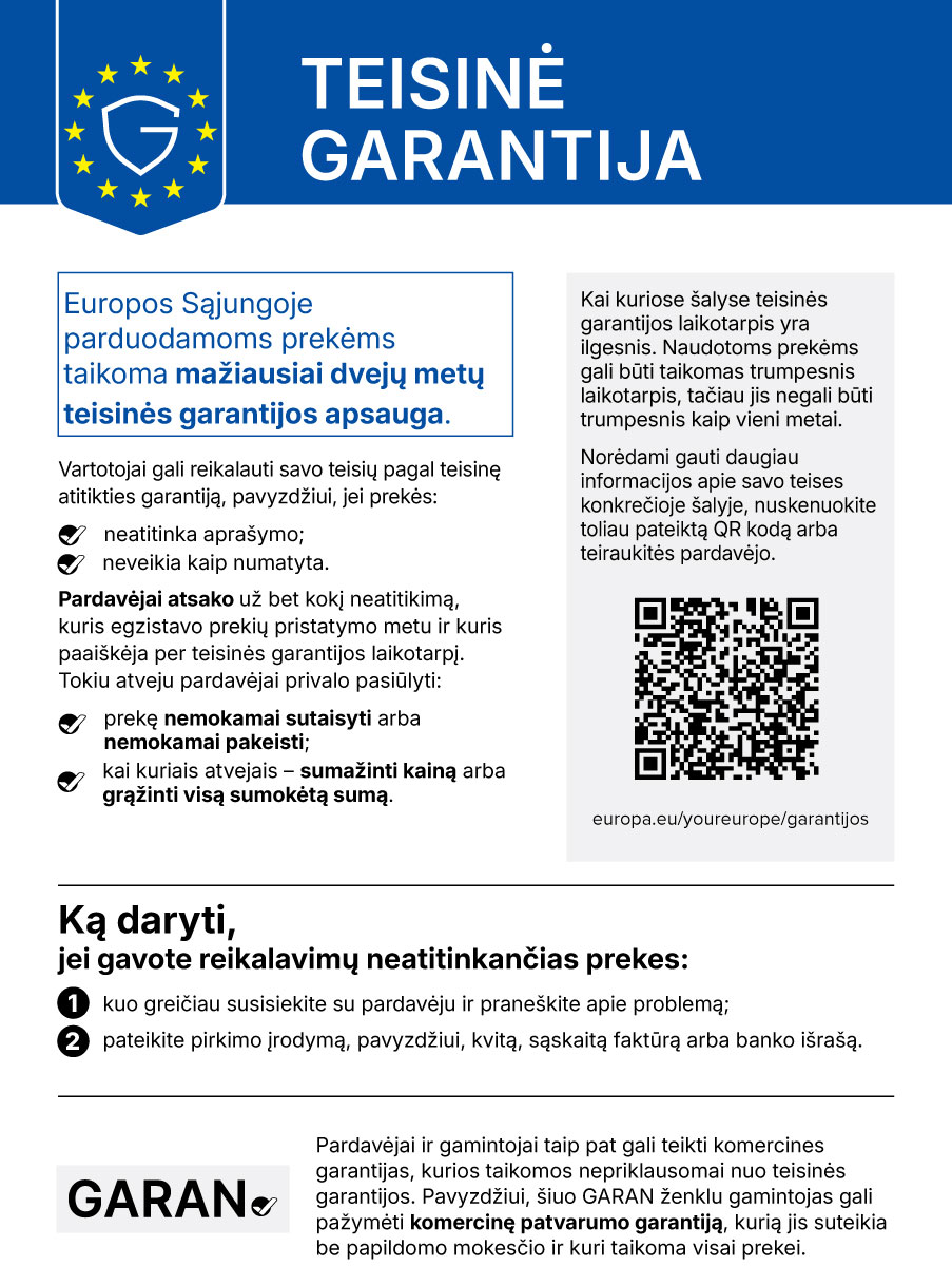 Oficialus ES pranešimas apie teisinę garantiją